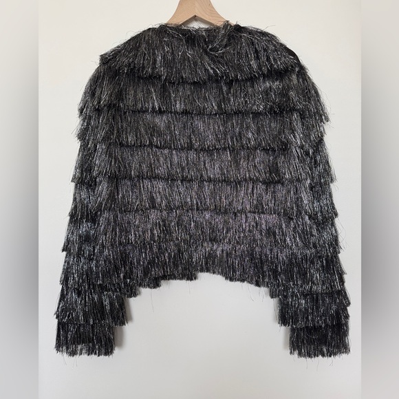 ZARA 8741/499/808/030/295 Bloggers Fav Fringed Metallic Thread Jacket - Picture 9 of 9